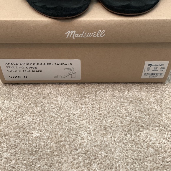Madewell Black Ankle Strap High Heel Sandals - Picture 2 of 5